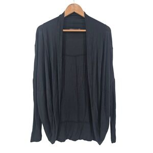 Prana Black Open Front Cardigan Sweater Modal Blend Size Medium